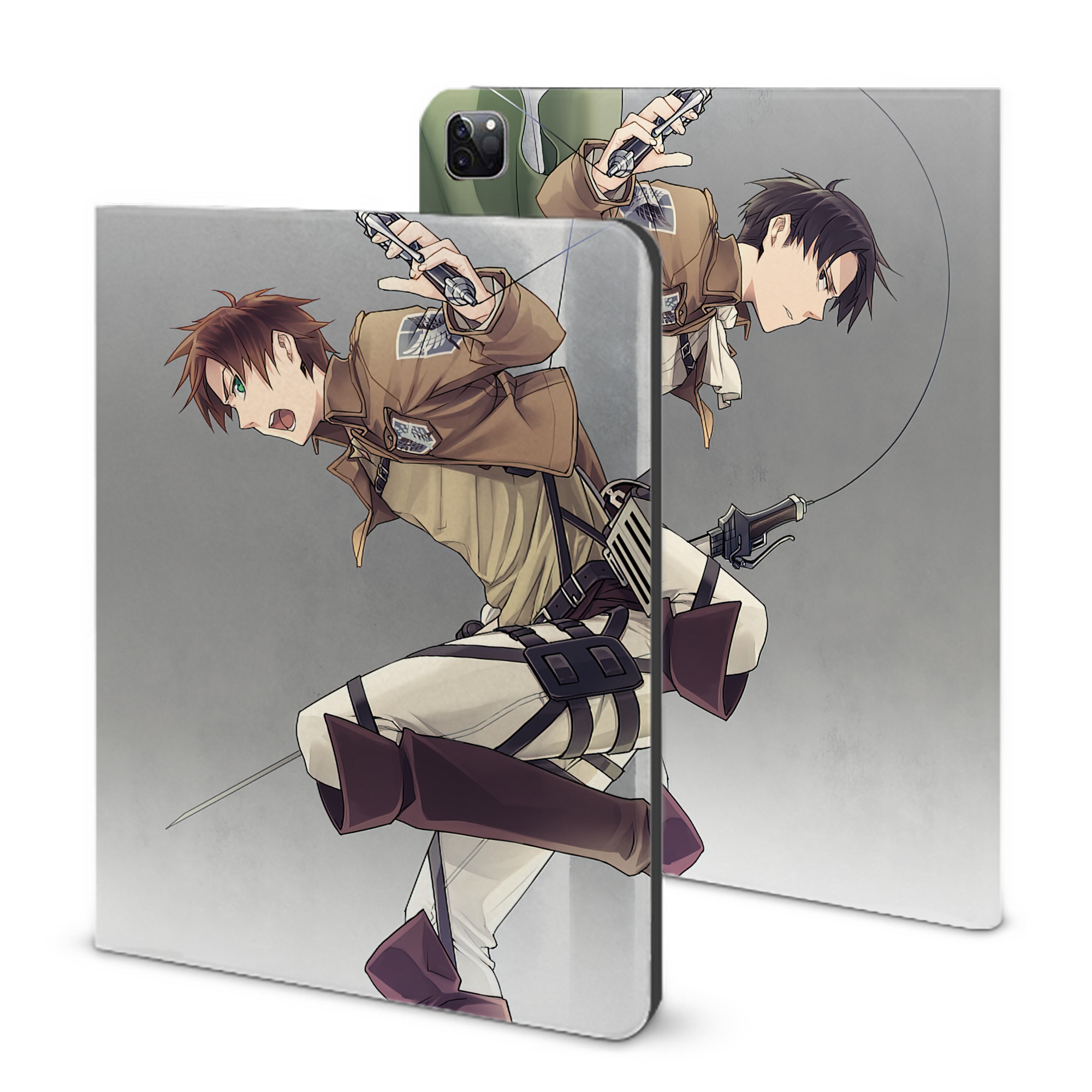 （画像用） 進撃の巨人 Attack on Titan IPad ケース ブック型 PUレザー TPU 耐衝撃 軽量 薄型 ペン収納なし 全面保護 IPad 各モデル対応